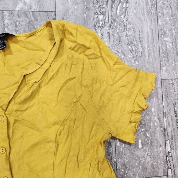 🇬🇪🍑Forever 21 Yellow Rayon Short Sleeve Dress Size 2X - Picture 3 of 4